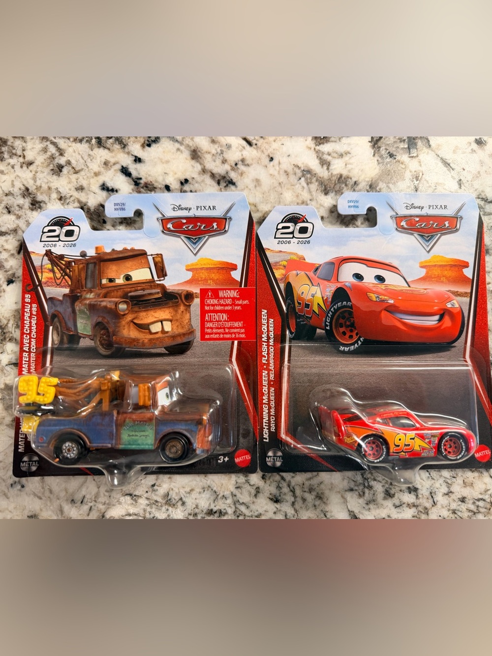 Disney Cars 20th Anniversary Lightning McQueen & Mater Diecast Cars
